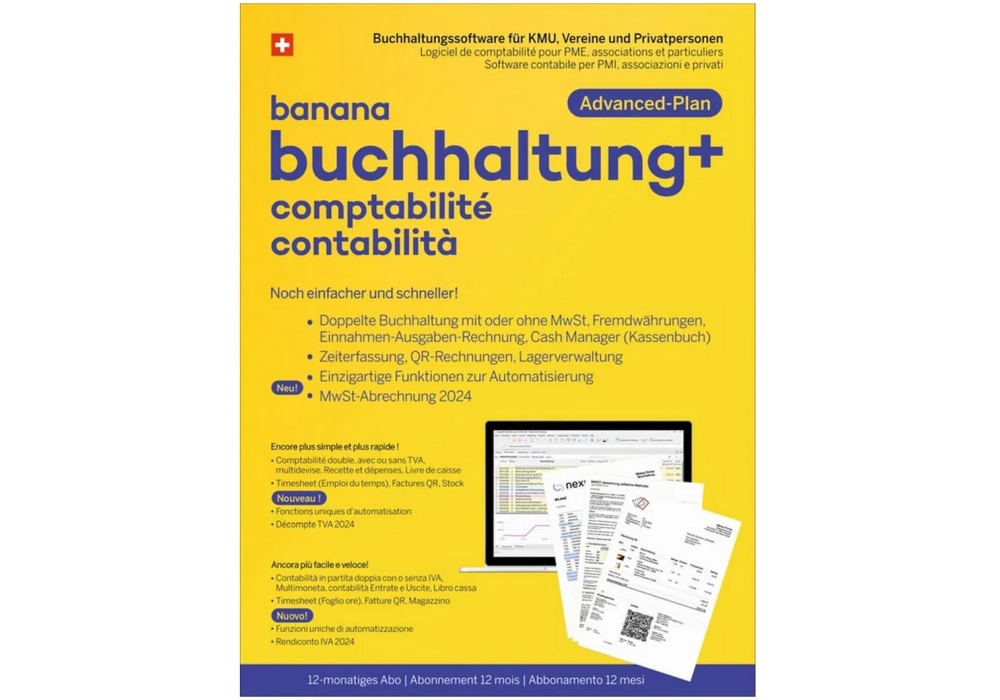 Banana Buchhaltung+ Advanced-Plan Box, abonnement, 1 an, DE/FR/IT