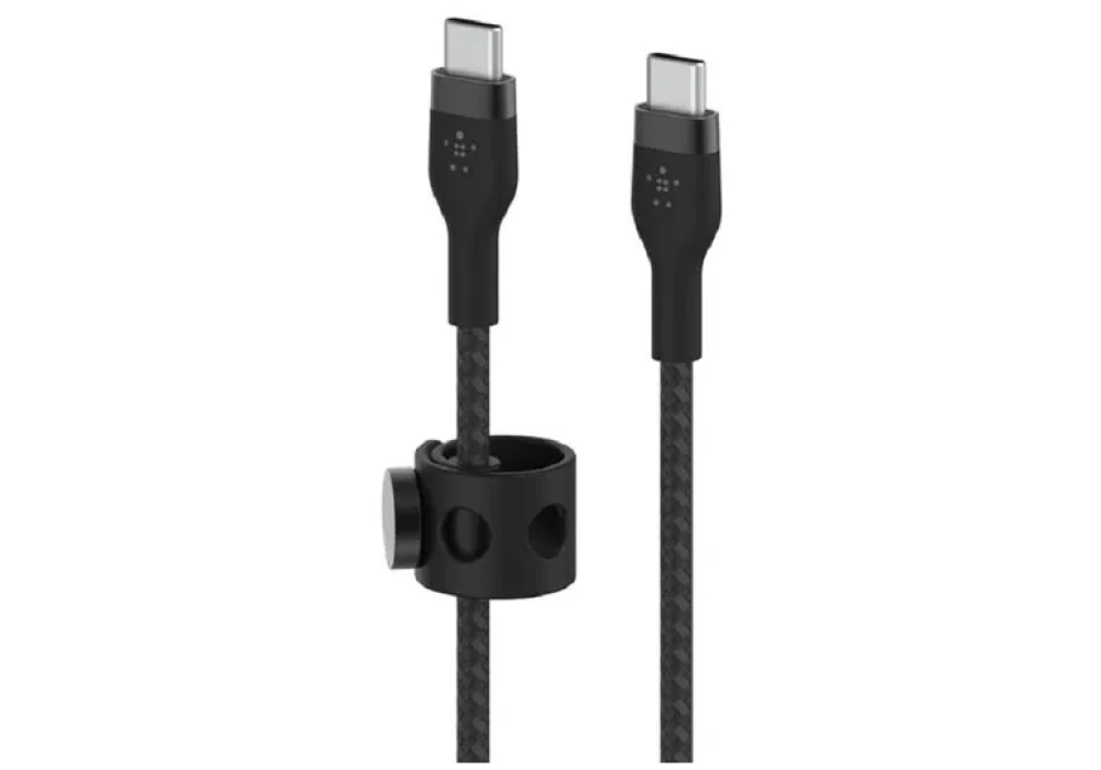 Belkin Câble chargeur USB C - USB C 1 m, tressé, blanc/noir, pack de deux