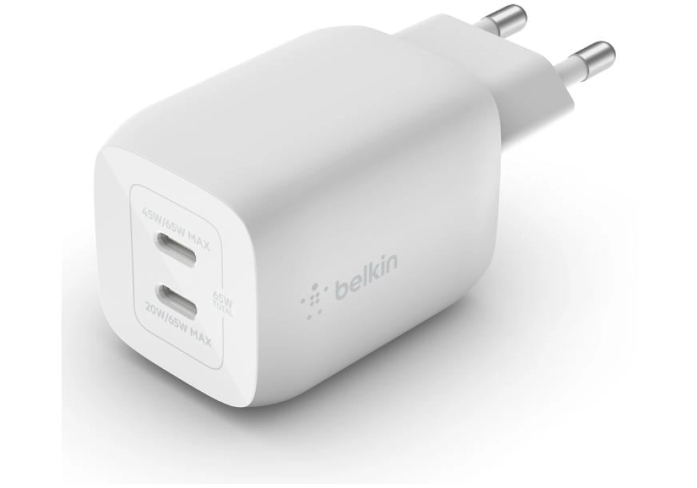 Belkin Chargeur Dual USB-C GaN PD 65W