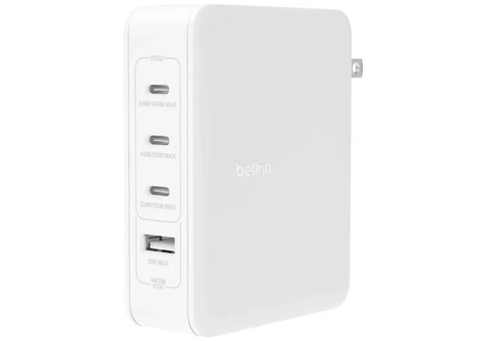 Belkin Chargeur mural USB 1xUSB-A/3xUSB-C 140W Blanc