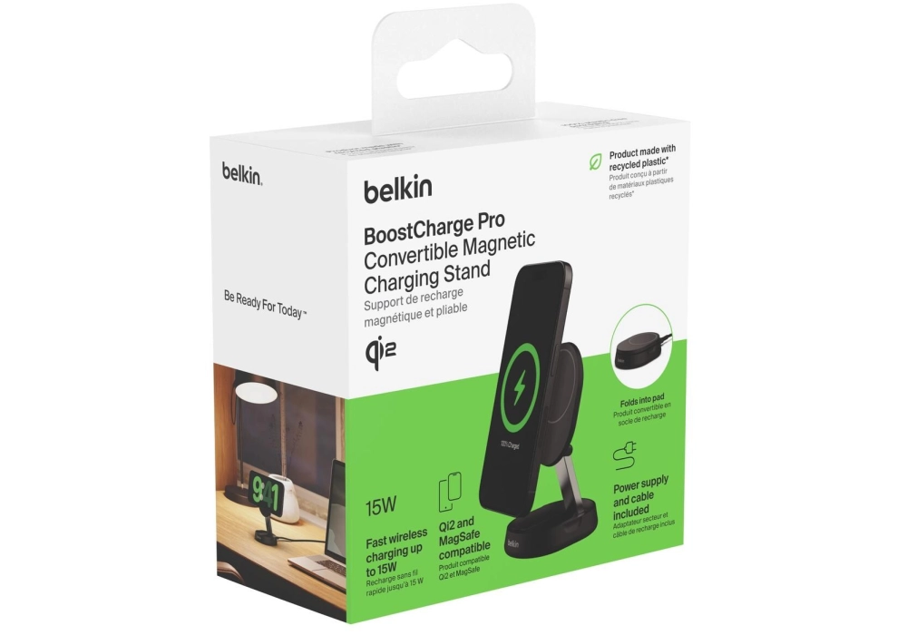 Belkin Chargeur sans fil Boost Charge Pro Noir bloc d'alimentation inclus