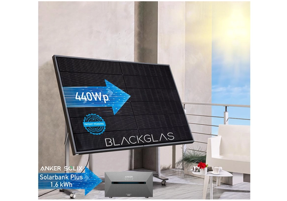 BLACKGLAS Installation solaire ECOstoragePRO 440 W