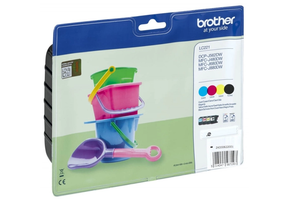 Brother Inkjet Cartridge LC-221VALBP - Value Pack