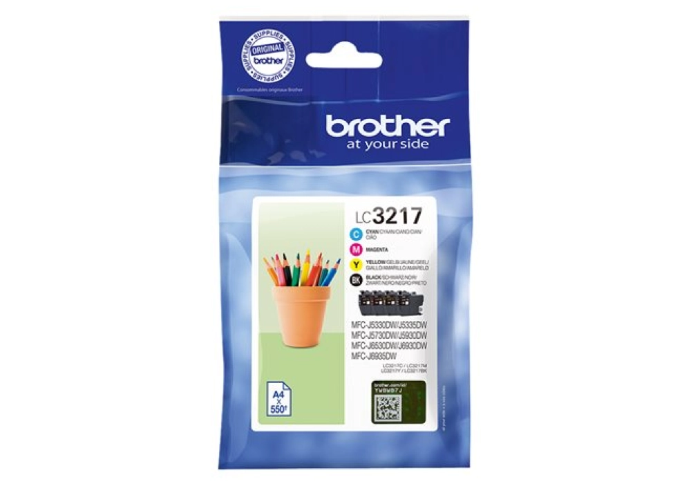 Brother Inkjet Cartridge LC-3217VALDR Value Pack - Black / Cyan / Magenta / Yellow