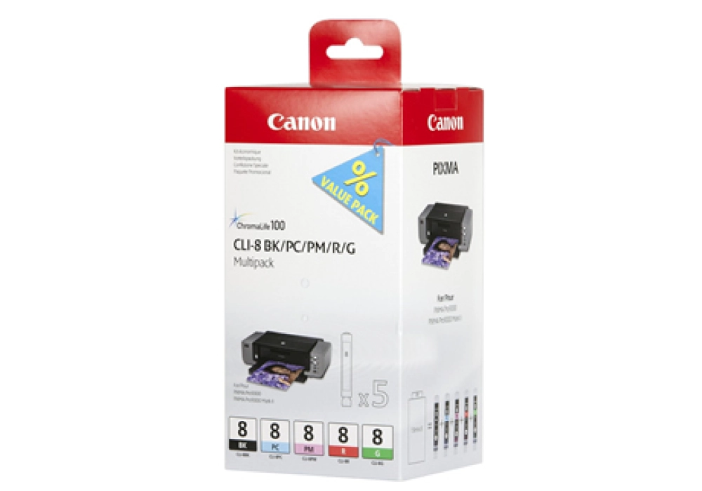 Canon Inkjet Cartridge CLI-8 BK/PC/PM/R/G Multi Pack 