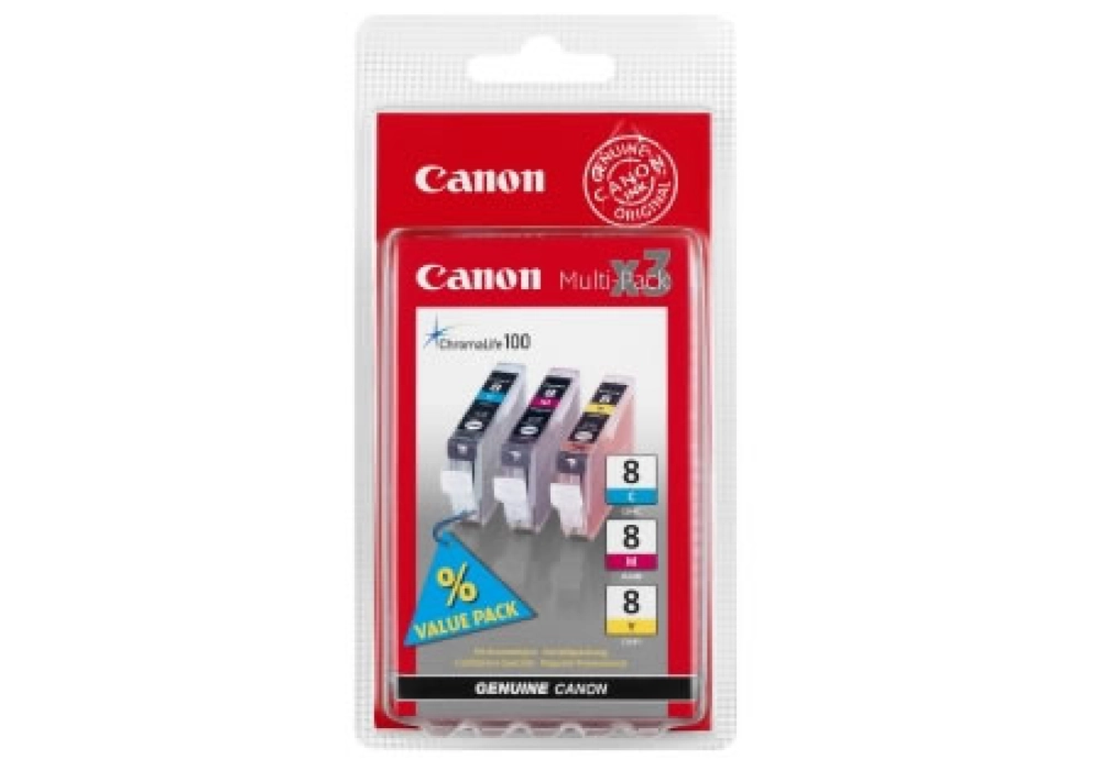 Canon Inkjet Cartridge CLI-8 C/M/Y Multi Pack 