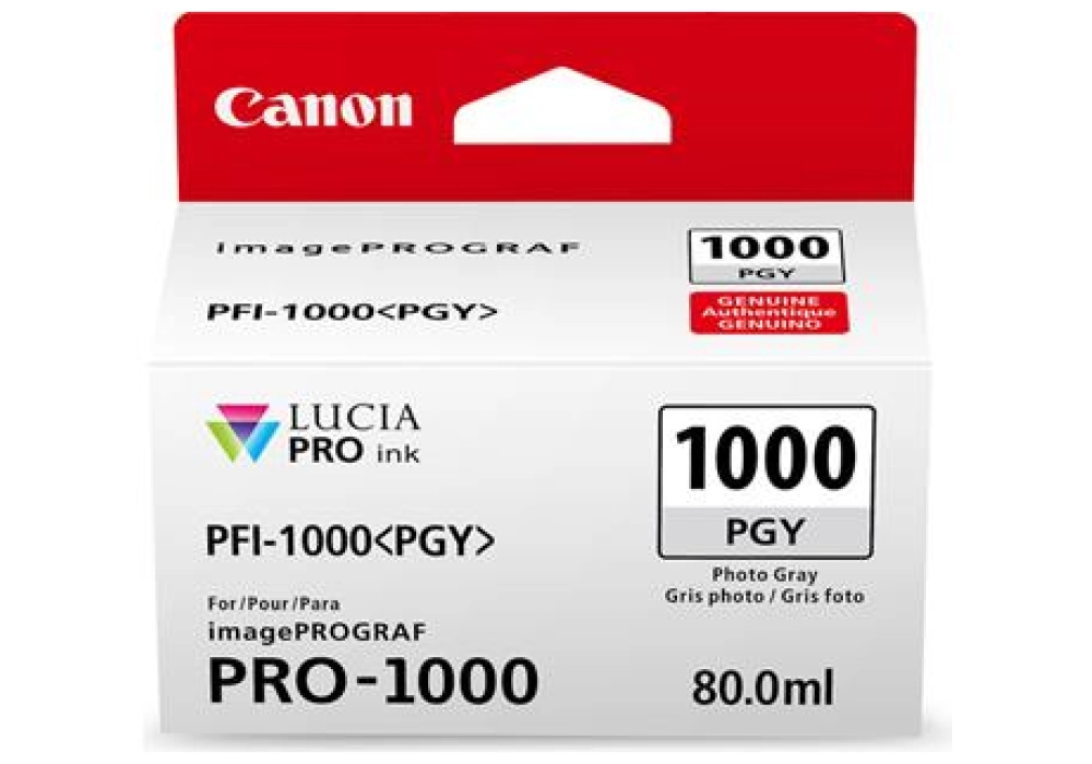 Canon Inkjet Cartridge PFI-1000PGY - Photo Grey