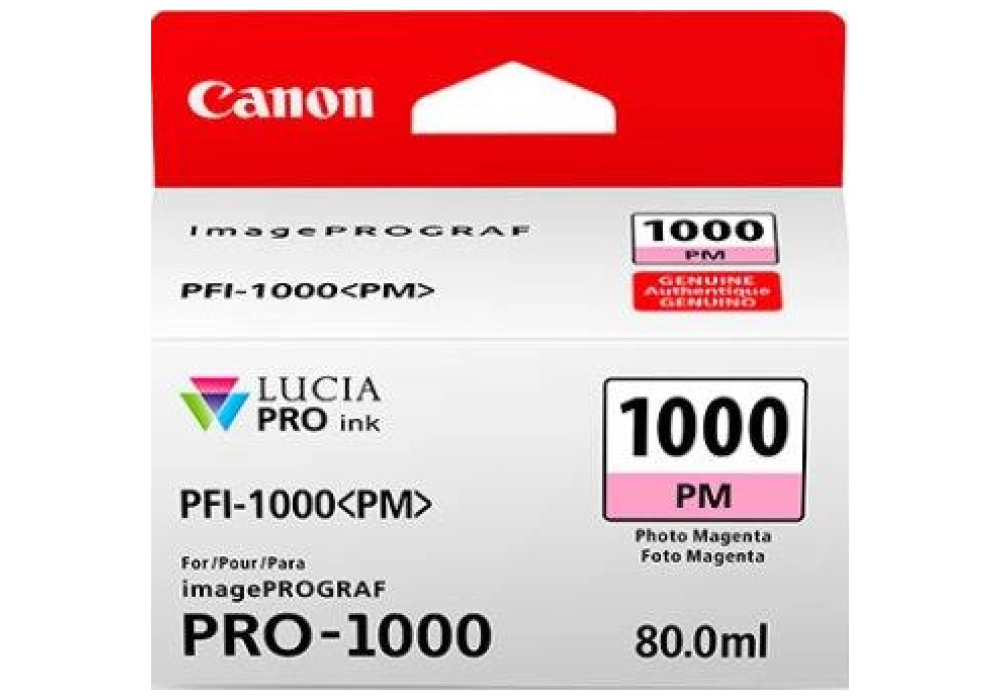 Canon Inkjet Cartridge PFI-1000PM - Photo Magenta