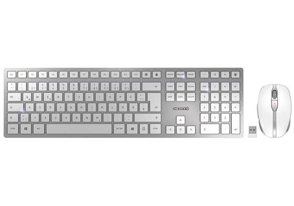 Cherry DW 9100 Slim (Blanc/Argent - CH Layout)