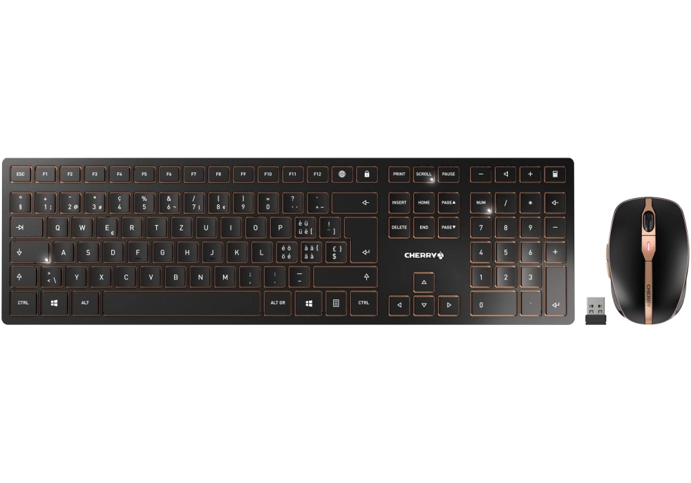 Cherry DW 9100 Slim (Noir/Bronze - CH Layout)