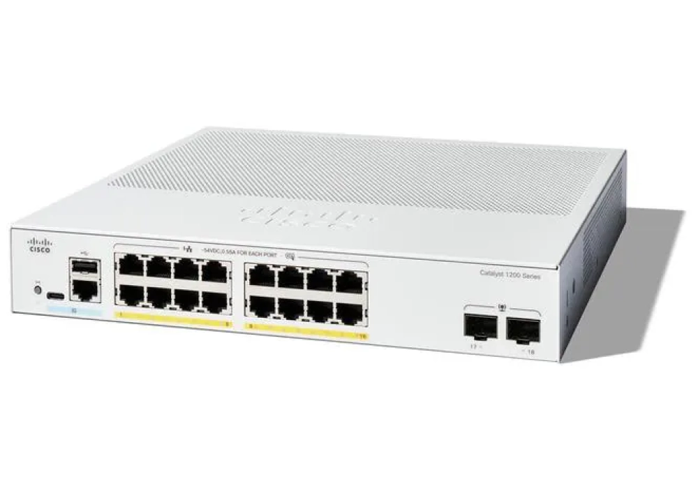 Cisco PoE+ Switch Catalyst C1200-16P-2G 18 ports