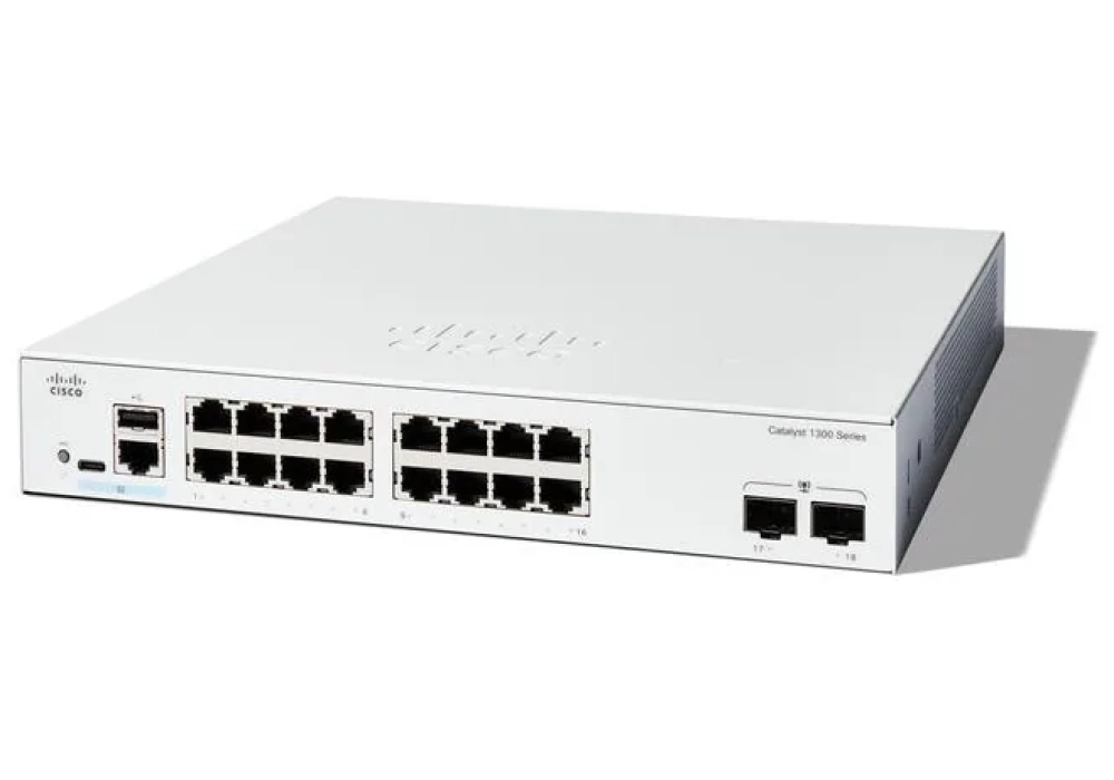 Cisco PoE+ Switch Catalyst C1300-16P-2G 18 ports