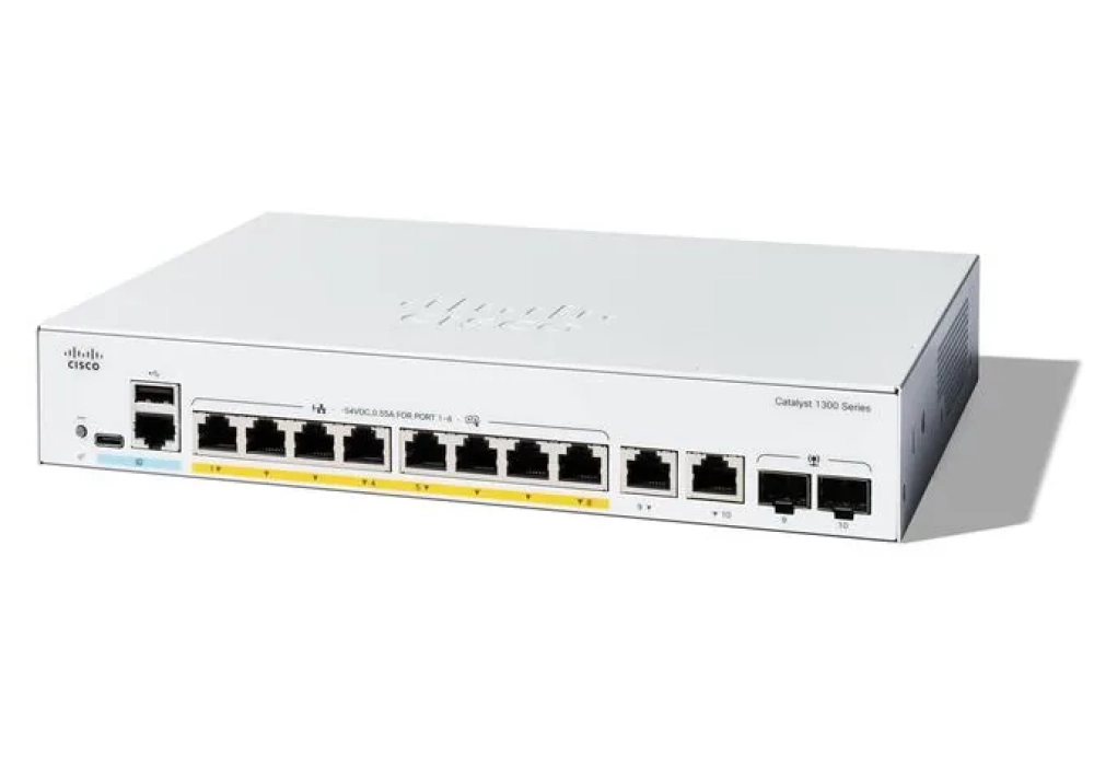 Cisco PoE+ Switch Catalyst C1300-8P-E-2G 10 ports