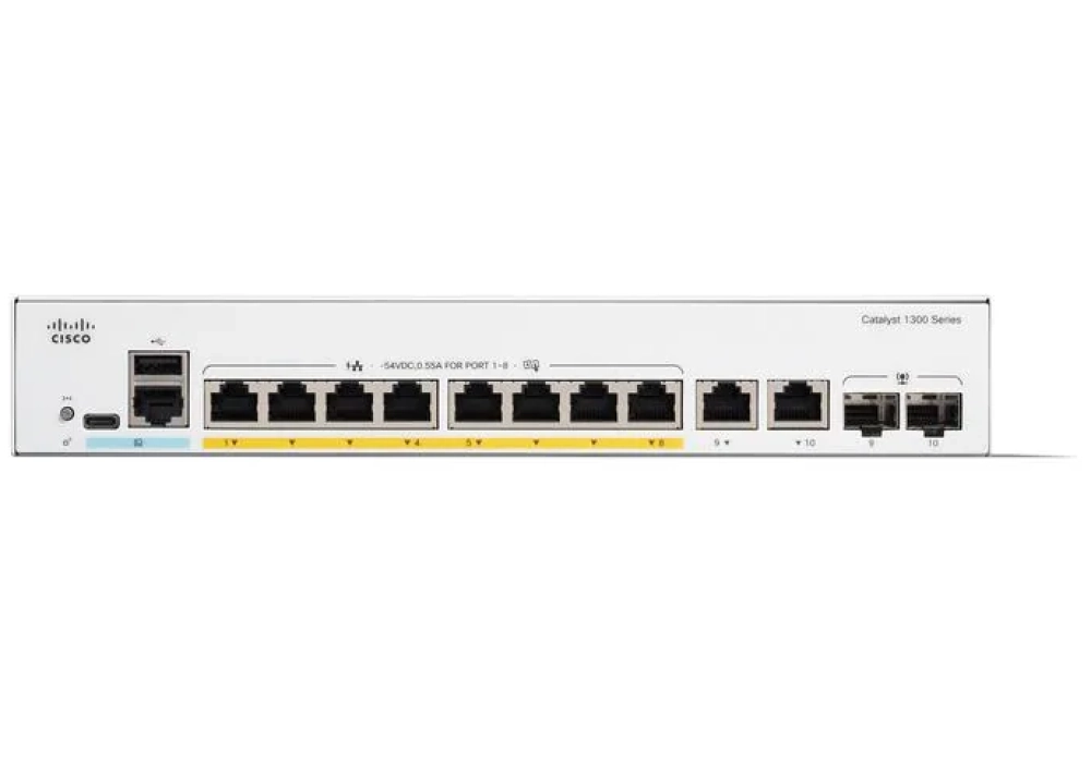 Cisco PoE+ Switch Catalyst C1300-8P-E-2G 10 ports