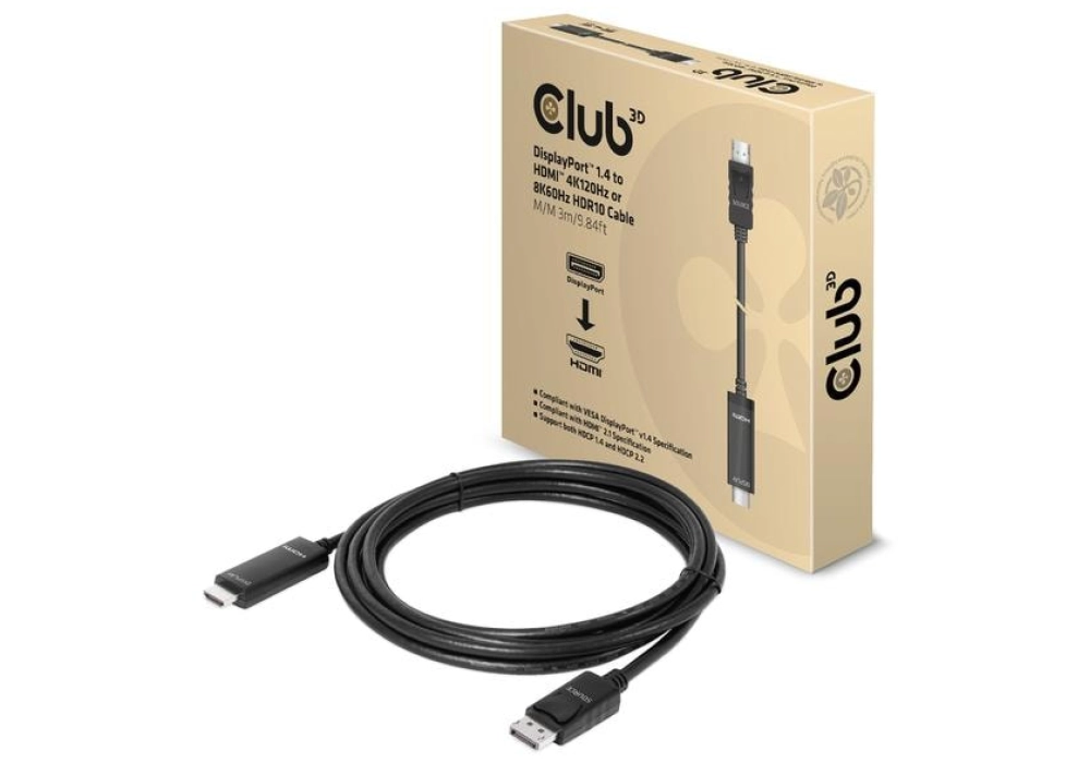 Club 3D Câble DisplayPort - HDMI - 3 m