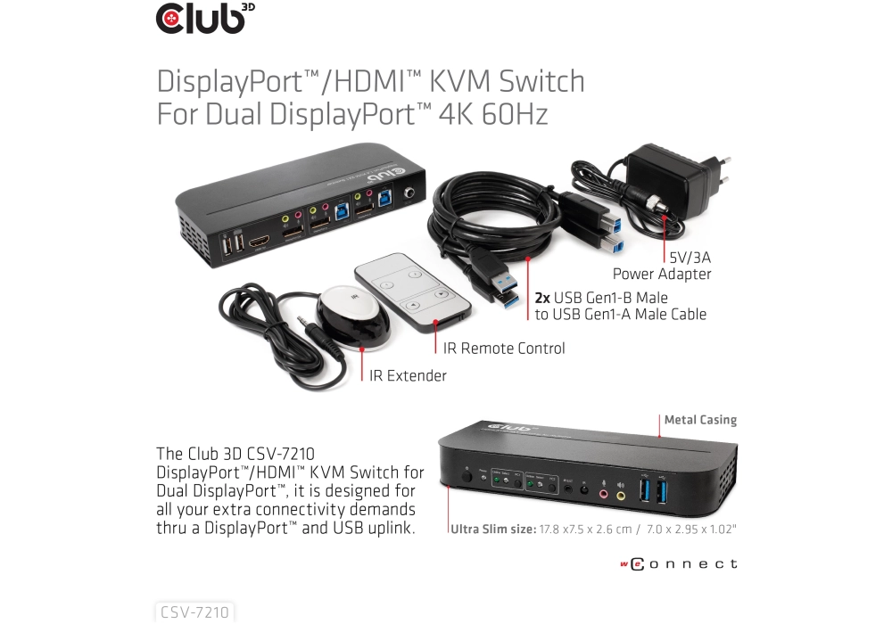 Club 3D Commutateur KVM CSV-7210