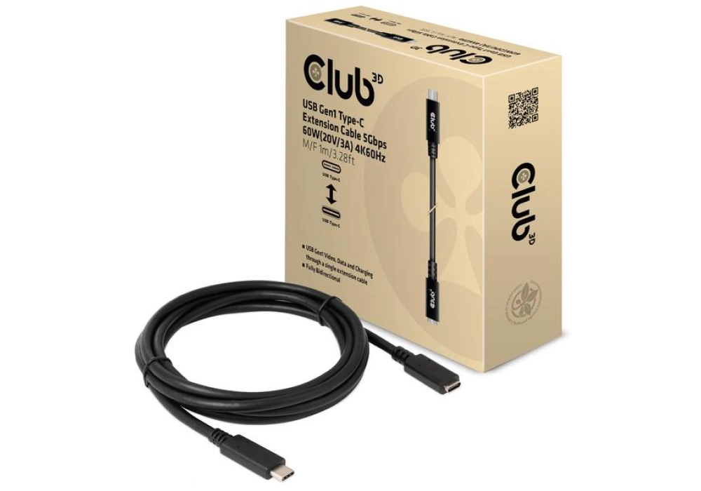 Club 3D Rallonge USB 3.1 Gen 1 Type-C - 1.0 m