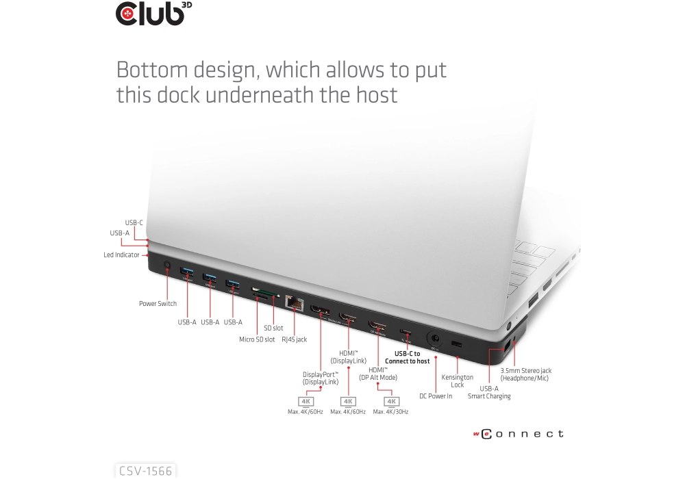 Club 3D Station d'accueil CSV-1566