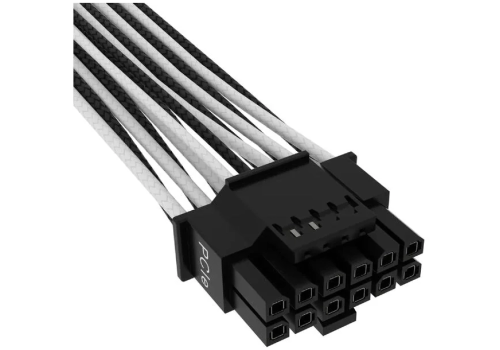 Corsair Câble Premium 12+4 broches 12VHPWR 600 W Noir Blanc