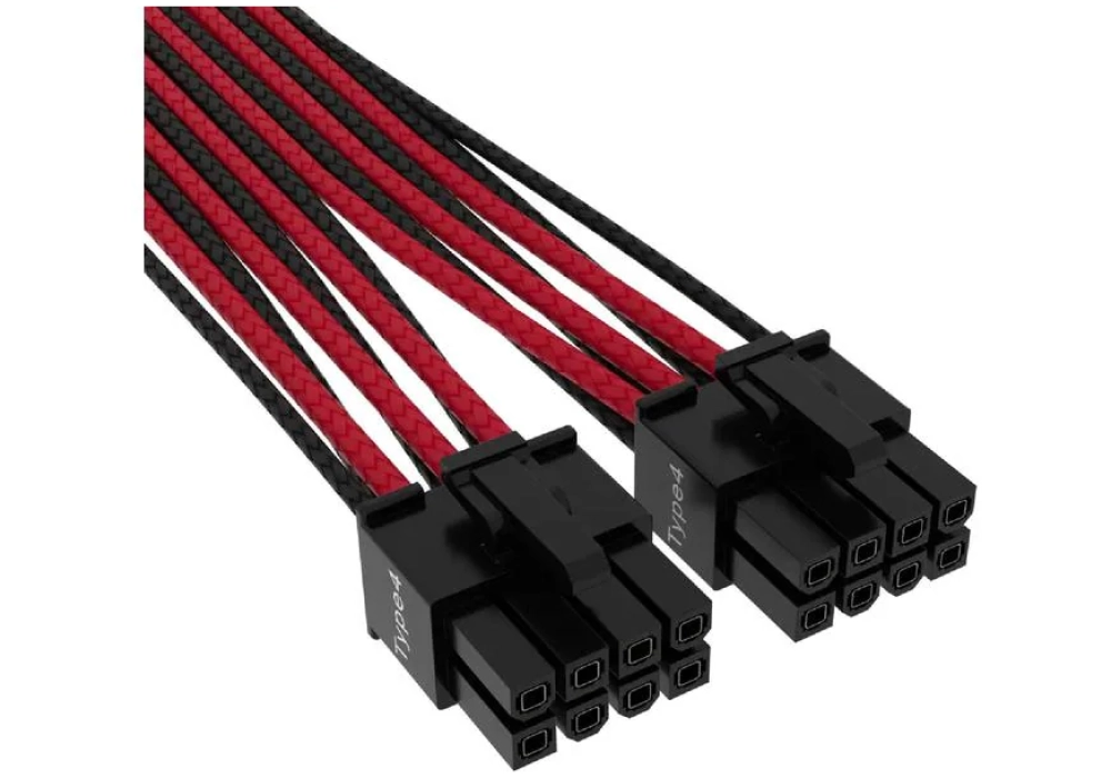 Corsair Câble Premium 12+4 broches 12VHPWR 600 W Noir Rouge