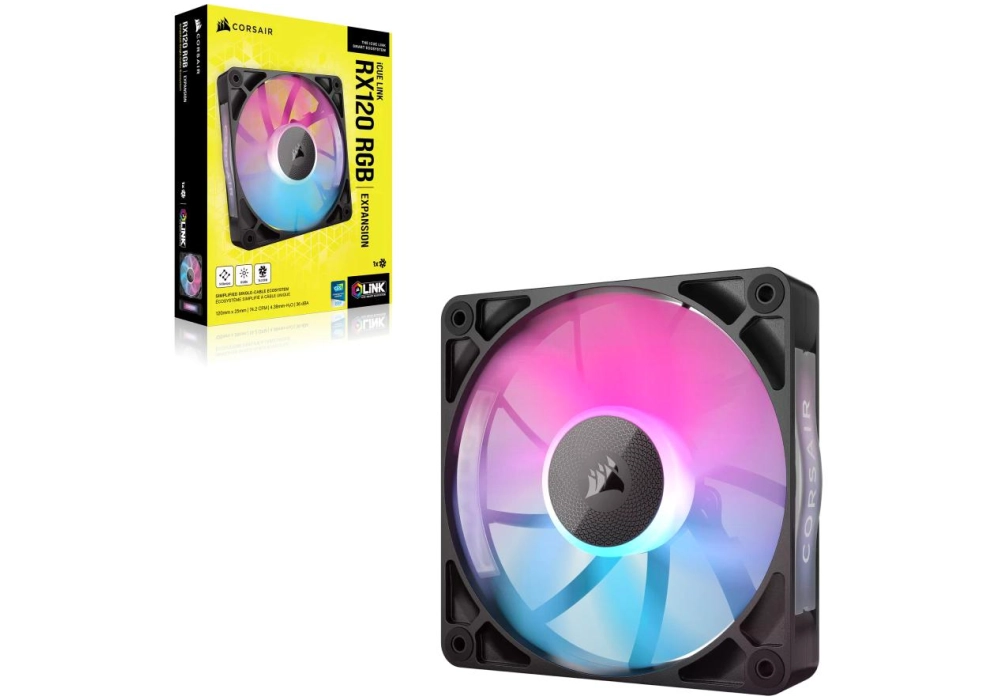 Corsair iCUE LINK RX120 RGB Extension de ventilateur simple Noir