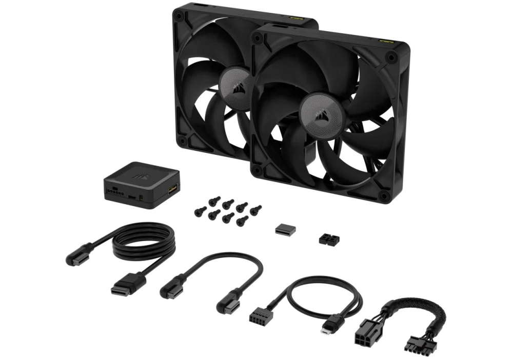 Corsair iCUE LINK RX140 Noir, kit de démarrage 2 pièces