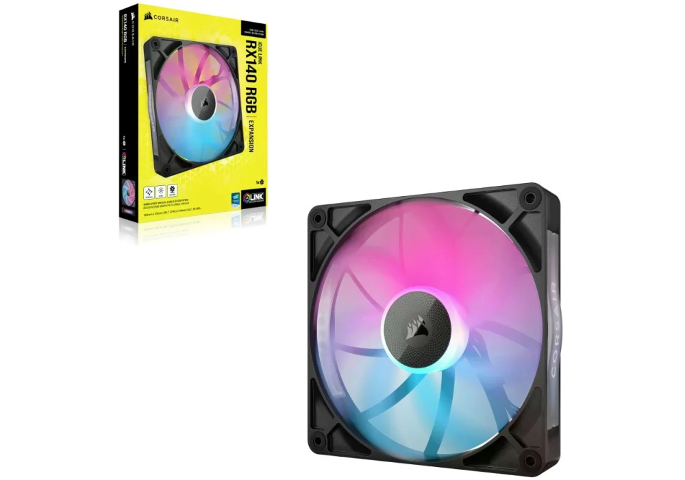 Corsair iCUE LINK RX140 RGB Extension de ventilateur simple Noir