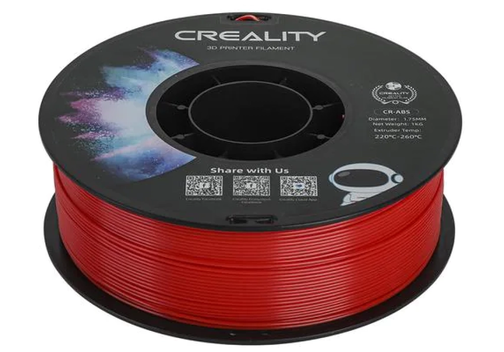 Creality Filament ABS, Rouge, 1.75 mm, 1 kg