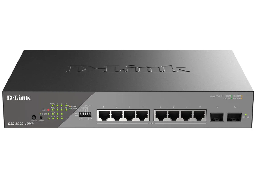 D-Link PoE+ Switch DSS-200G-10MP 10 ports