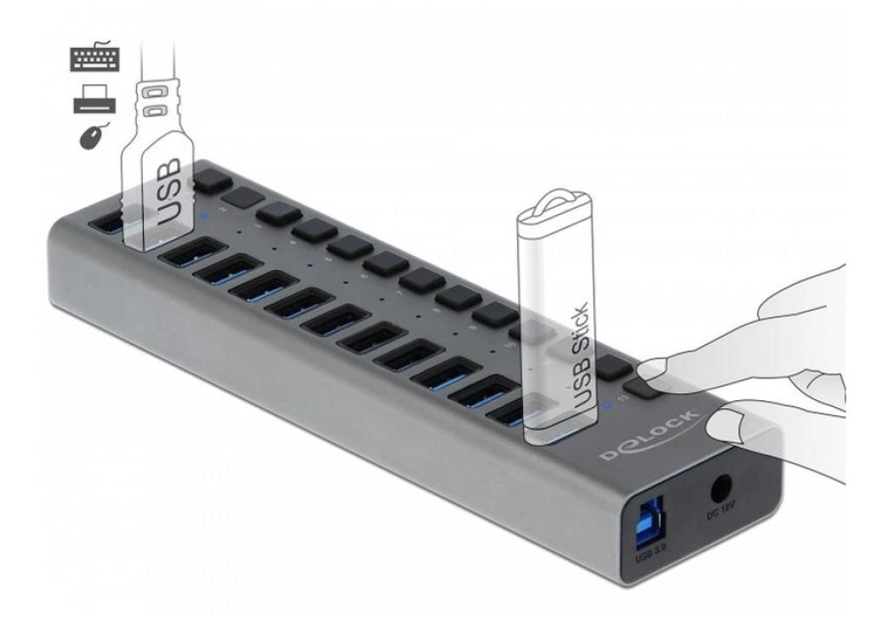 DeLOCK 13-port USB 3.0 Hub + Switch