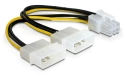 DeLOCK 2 x Molex to 1 x PCIe 6-pin Adapter