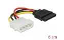 DeLOCK 4-pin Molex to SATA 15-pin Power (straight)