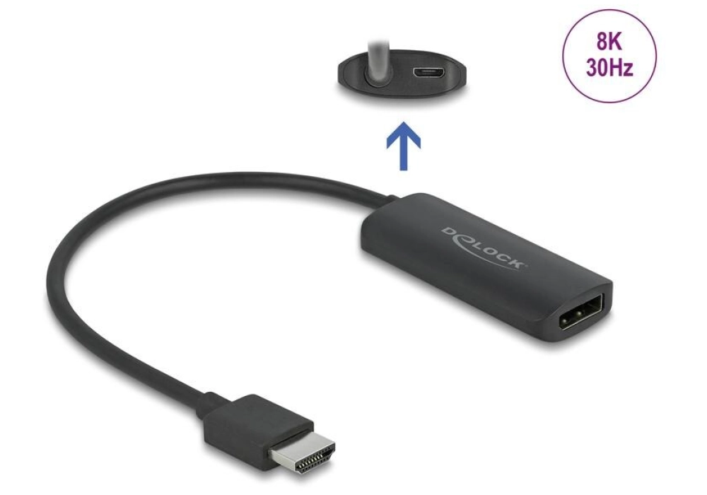 Delock Adaptateur 8K/30Hz HDMI - DisplayPort