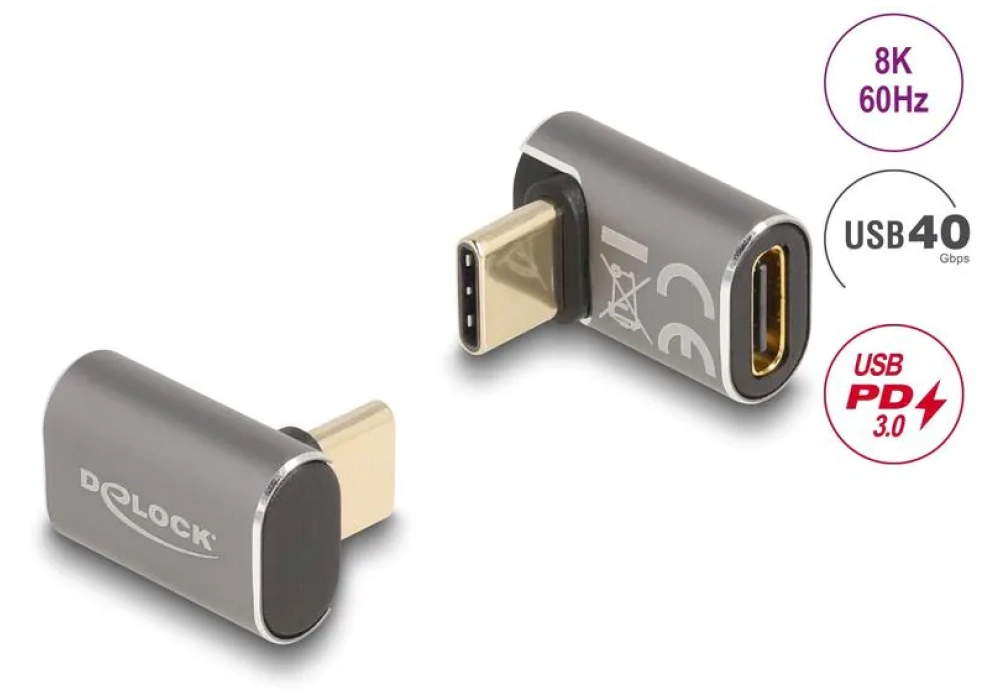 Delock Adaptateur 90° USB C - Prise USB C