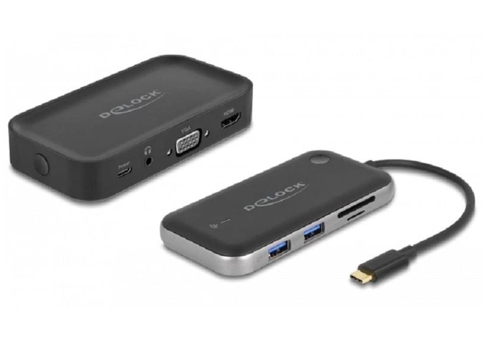 DeLOCK Adaptateur d’écran sans fil USB Type-C - HDMI + VGA + Lecteur de carte