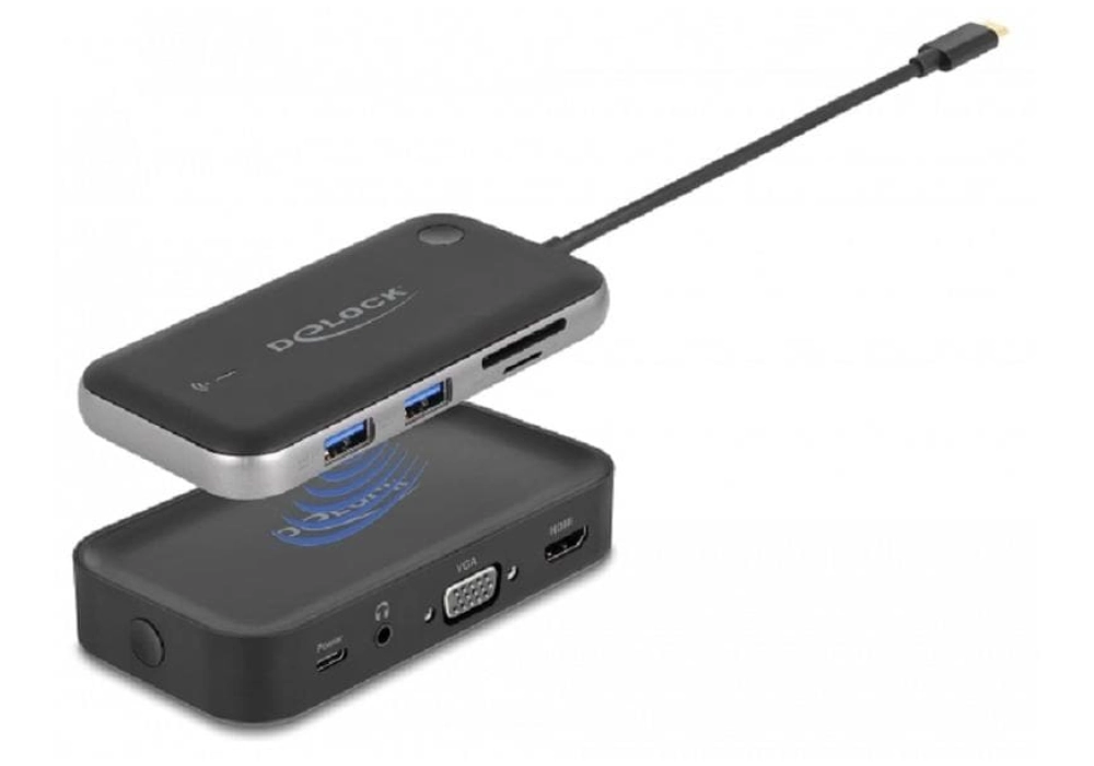 DeLOCK Adaptateur d’écran sans fil USB Type-C - HDMI + VGA + Lecteur de carte