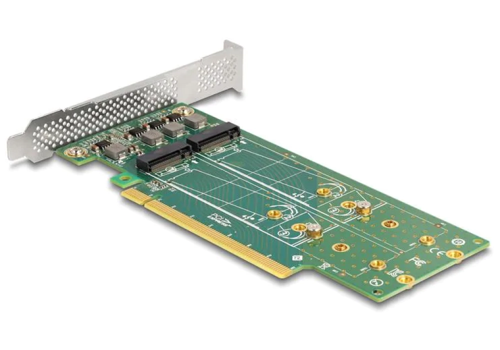 Delock Adaptateur PCI-Express 4.0 x16 - 4 x NVMe M.2 Key M 110 mm