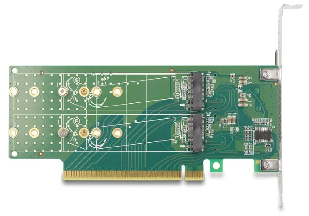 Delock Adaptateur PCI-Express 4.0 x16 - 4 x NVMe M.2 Key M 110 mm