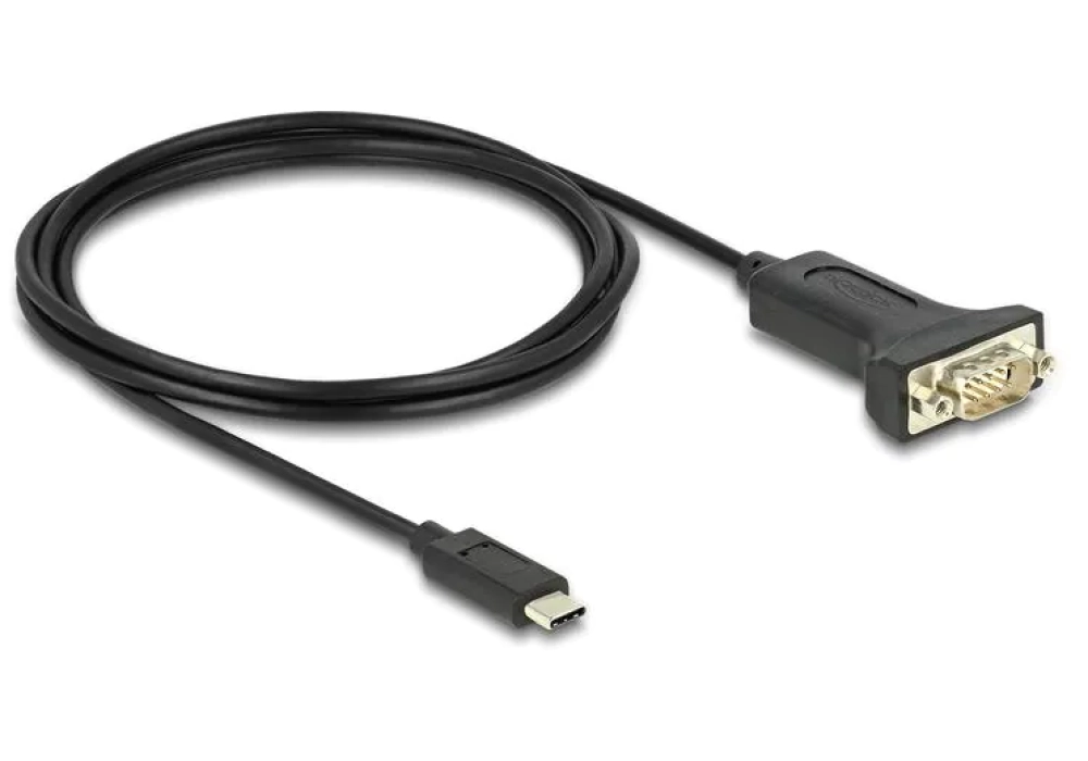 Delock Adaptateur sériel USB-C – RS-232 D-Sub 9 broches avec écrous - 2.0 m