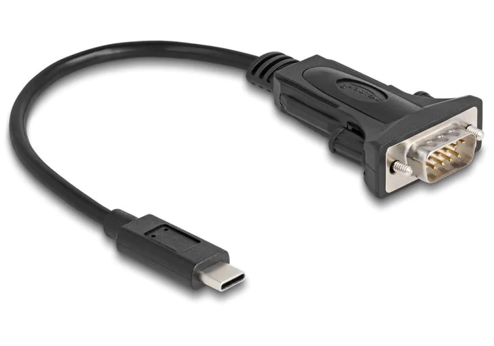 Delock Adaptateur sériel USB-C – RS-232 D-Sub 9 broches avec vis 0.25m