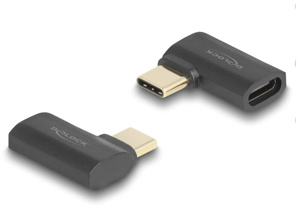 Delock Adaptateur USB 8K 60 Hz, PD3.1, Prise USB C - USB C coudé