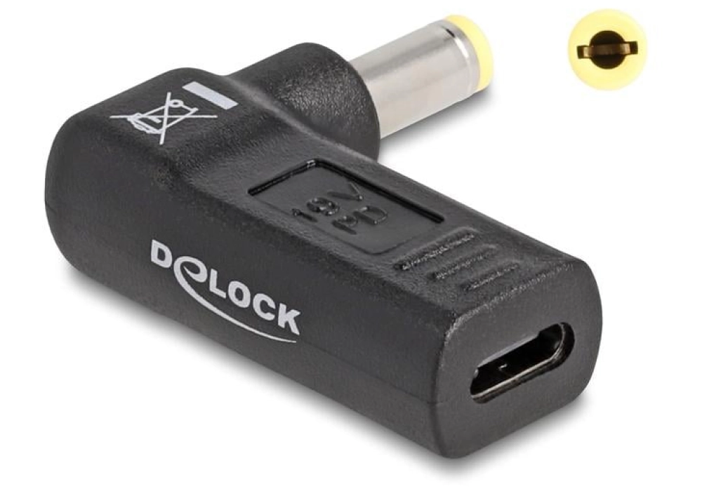 DeLOCK Adaptateur USB-C vers 5.5 x 2.5 mm 90°