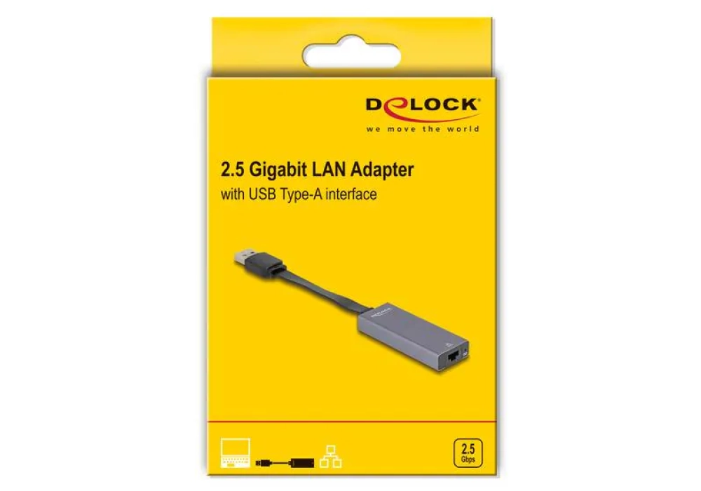 Delock Adaptateur USB Type-A à 2.5 Gigabit LAN, slim