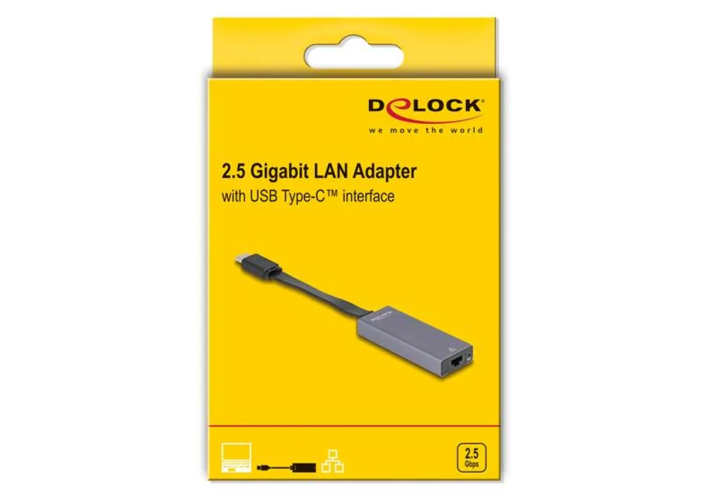 Delock Adaptateur USB Type-C à 2.5 Gigabit LAN, slim