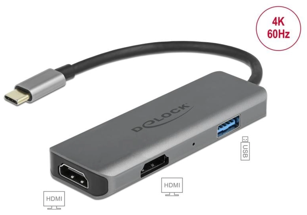 DeLOCK Adaptateur USB Type-C Dual HDMI avec 4K 60 Hz et USB