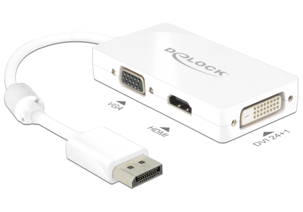 DeLOCK Adapter DisplayPort (M) > VGA / HDMI / DVI (F)