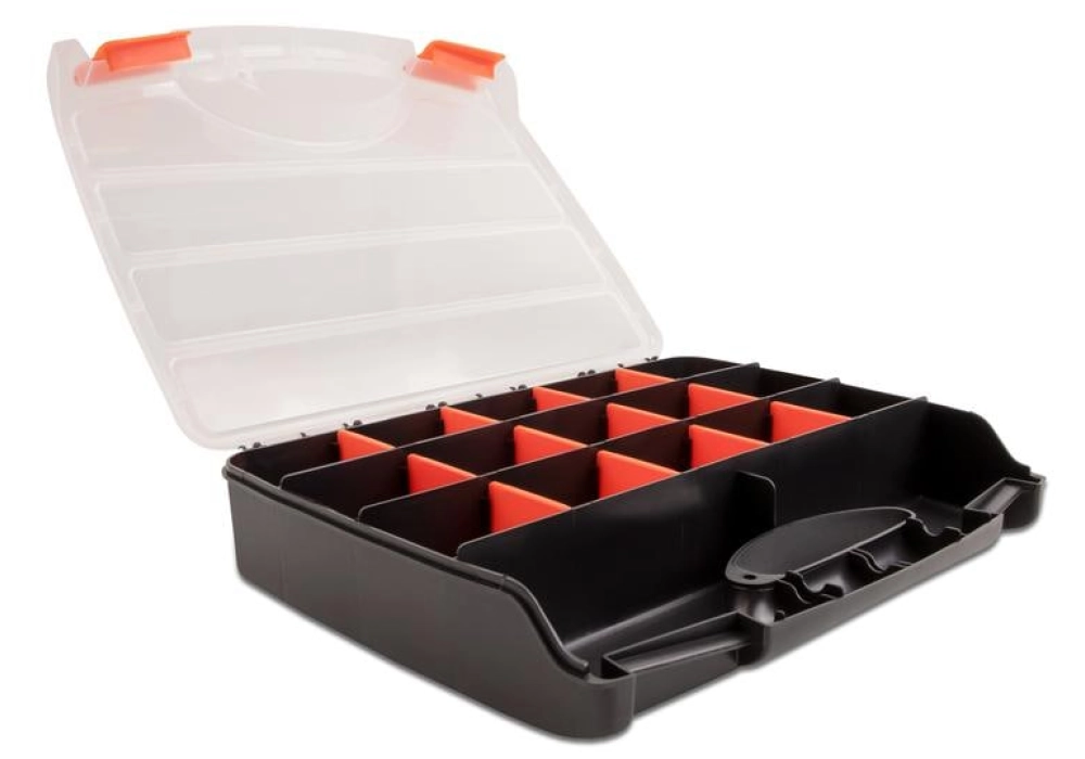 DeLOCK Boîte d'assortiment Orange / Noir 17 compartiments