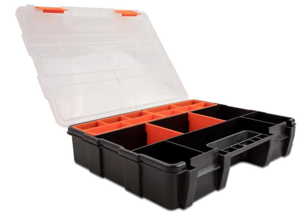 DeLOCK Boîte d'assortiment Orange / Noir 21 compartiments