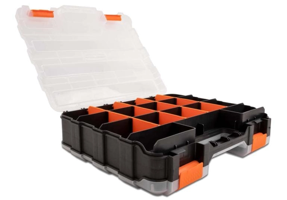 DeLOCK Boîte d'assortiment Orange / Noir 34 compartiments