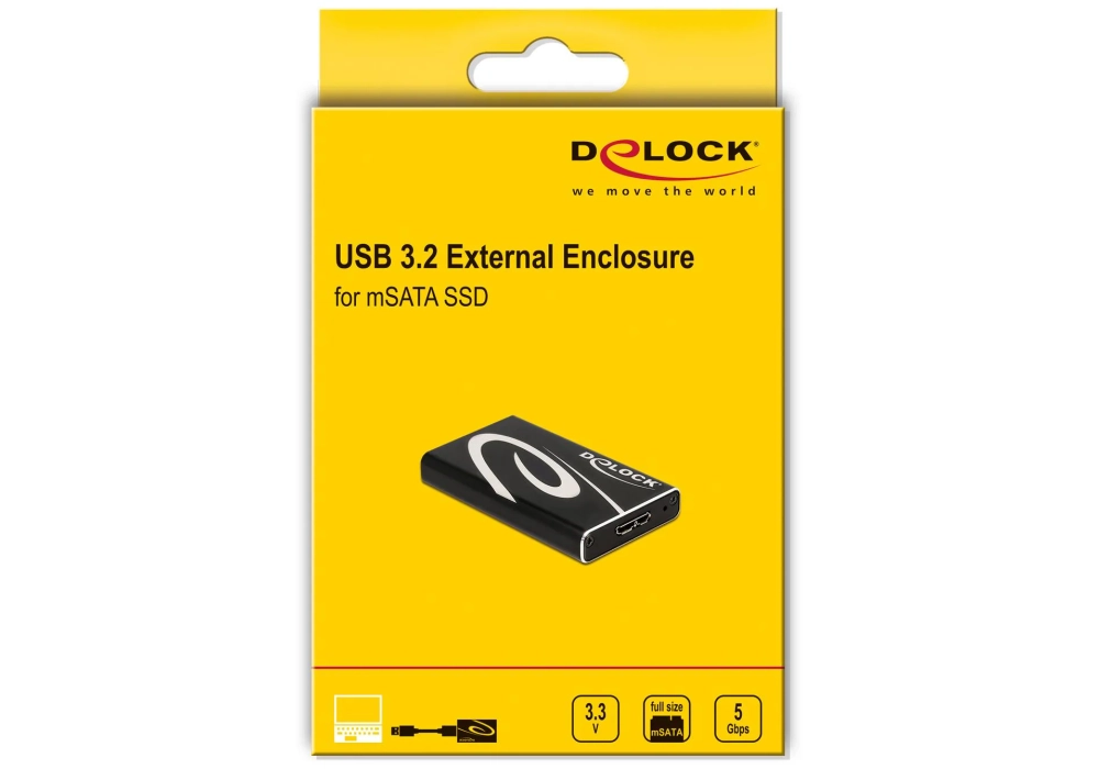 Delock Boîtier externe SuperSpeed USB pour mSATA